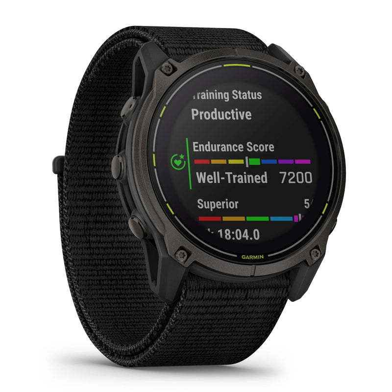 Încărcați imaginea în vizualizatorul Galerie, Ceas Garmin Enduro 3 - ceas ultra multisport cu GPS - ramă gri din titanium DLC si curea textilă neagră
