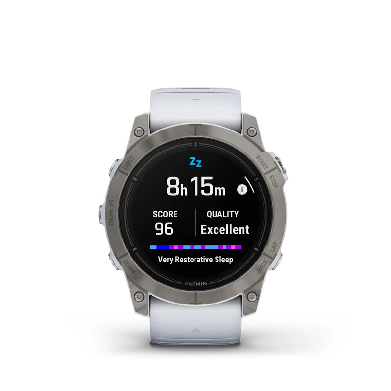 Load image into Gallery viewer, Ceas Garmin - epix Pro 51mm Gen 2X Sapphire smartwatch premium AMOLED - ramă din titanium si curea din silicon albă
