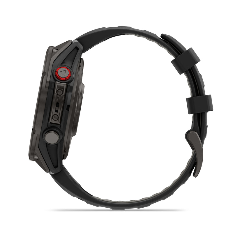 Load image into Gallery viewer, Fenix 8 Pro AMOLED Sapphire - 47 mm - Carbon Gray DLC Titanium with Black | Pebble gary silicone band
