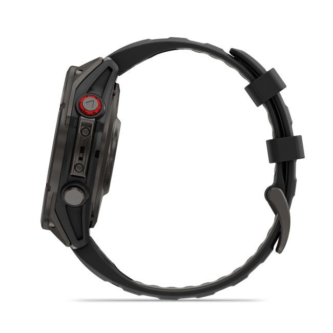 Load image into Gallery viewer, Ceas Garmin - fenix 8 Pro 51mm - smartwatch premium AMOLED Sapphire - ramă gri din titanium DLC si curea din silicon neagră-gri
