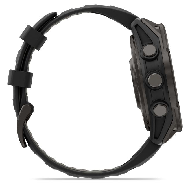 Load image into Gallery viewer, Ceas Garmin - fenix 8 Pro 47mm - smartwatch premium AMOLED Sapphire - ramă gri din titanium DLC si curea din silicon neagră-gri
