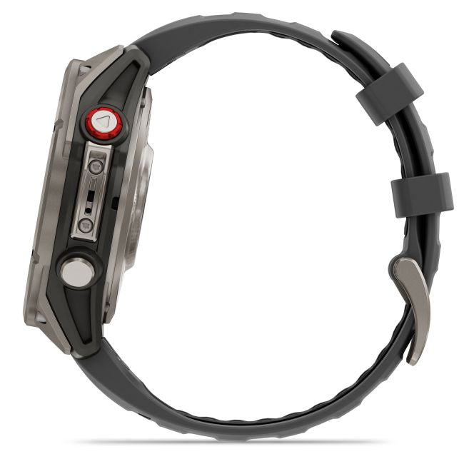 Load image into Gallery viewer, Ceas Garmin - fenix 8 Pro 51mm - smartwatch premium AMOLED Sapphire - ramă argintie din titanium si curea din silicon neagră-gri
