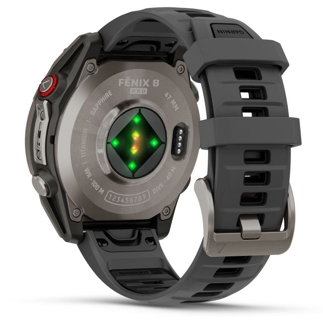 Load image into Gallery viewer, Ceas Garmin - fenix 8 Pro 51mm - smartwatch premium AMOLED Sapphire - ramă argintie din titanium si curea din silicon neagră-gri
