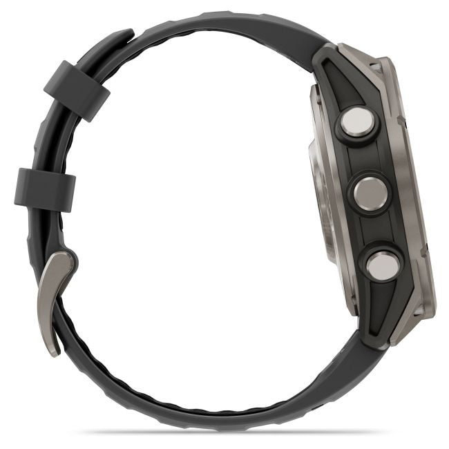 Load image into Gallery viewer, Ceas Garmin - fenix 8 Pro 51mm - smartwatch premium AMOLED Sapphire - ramă argintie din titanium si curea din silicon neagră-gri
