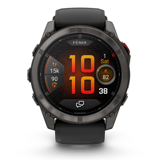 Fenix 8 Pro AMOLED Sapphire - 51 mm - Carbon Gray DLC Titanium with Black | Pebble gary silicone band