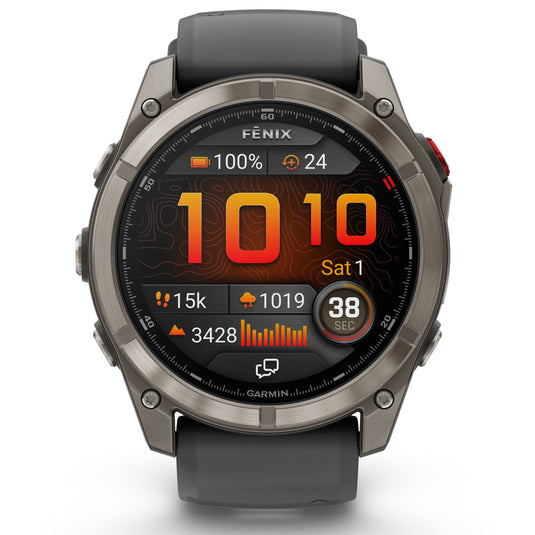 Fenix 8 Pro AMOLED Sapphire - 51 mm - Titanium with Graphite | Black silicone band