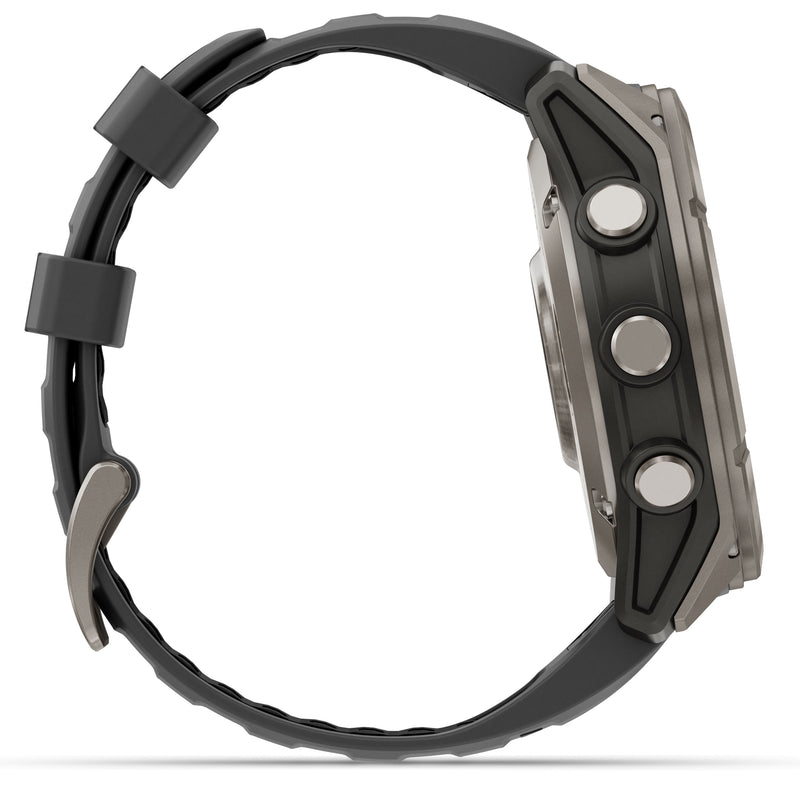 Încărcați imaginea în vizualizatorul Galerie, Fenix 8 Pro AMOLED Sapphire - 51 mm - Titanium with Graphite | Black silicone band
