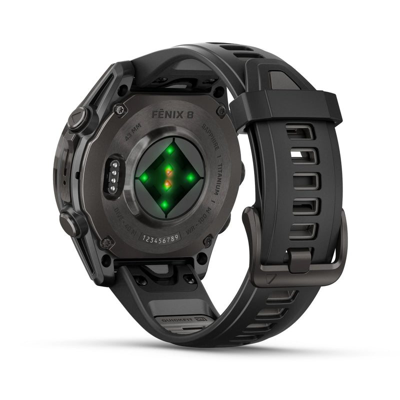 Load image into Gallery viewer, Ceas Garmin - fenix 8s AMOLED Sapphire 43mm - smartwatch premium AMOLED - ramă gri din titanium DLC si curea din silicon neagră-gri
