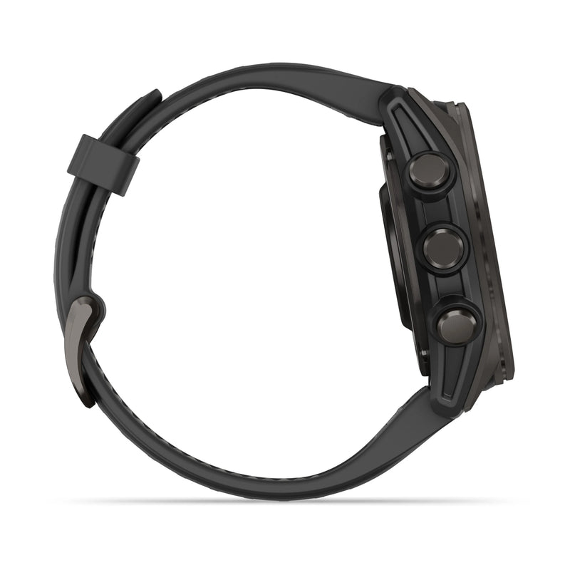 Încărcați imaginea în vizualizatorul Galerie, Ceas Garmin - fenix 8s AMOLED Sapphire 43mm - smartwatch premium AMOLED - ramă gri din titanium DLC si curea din silicon neagră-gri
