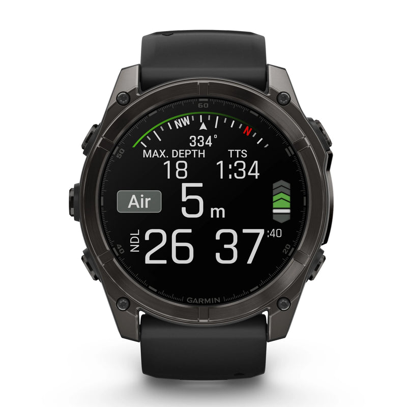 Încărcați imaginea în vizualizatorul Galerie, Ceas Garmin - fenix 8x AMOLED Sapphire 51mm - smartwatch premium AMOLED - ramă gri din titanium DLC si curea din silicon neagră-gri
