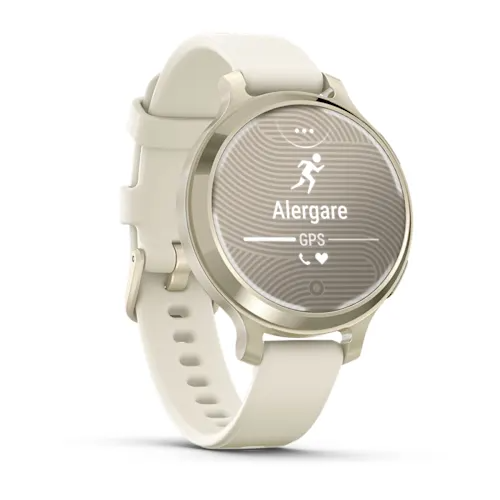 Încărcați imaginea în vizualizatorul Galerie, Lily 2 - Active - Lunar Gold Bezel with Bone Case and Silicone Band
