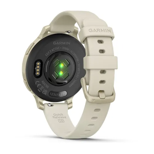 Lily 2 - Active - Lunar Gold Bezel with Bone Case and Silicone Band