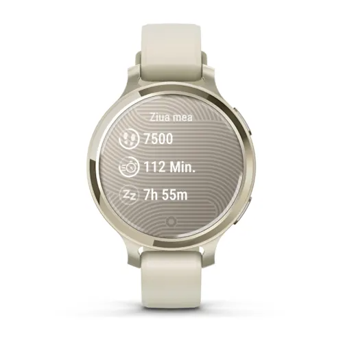 Încărcați imaginea în vizualizatorul Galerie, Lily 2 - Active - Lunar Gold Bezel with Bone Case and Silicone Band
