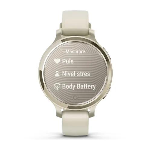 Încărcați imaginea în vizualizatorul Galerie, Lily 2 - Active - Lunar Gold Bezel with Bone Case and Silicone Band
