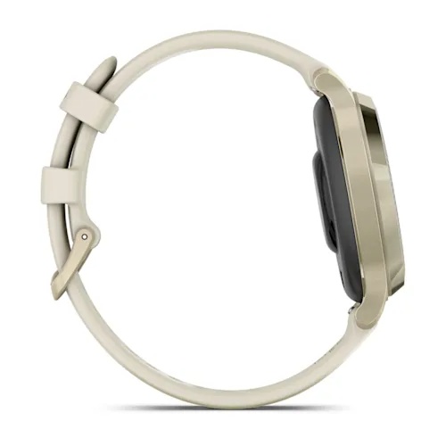 Încărcați imaginea în vizualizatorul Galerie, Lily 2 - Active - Lunar Gold Bezel with Bone Case and Silicone Band
