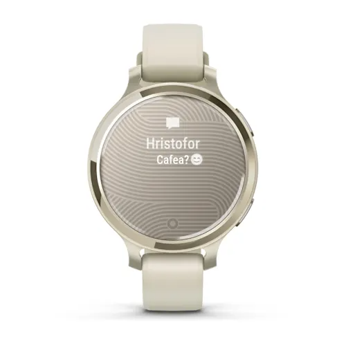 Încărcați imaginea în vizualizatorul Galerie, Lily 2 - Active - Lunar Gold Bezel with Bone Case and Silicone Band
