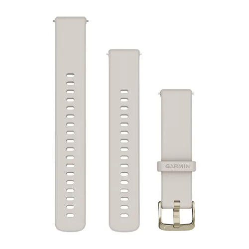 Curea silicon - Quick Release 18 watch band -  Ivory I Soft Gold