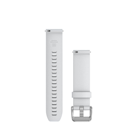 Curea silicon - Quick Release 20 - white/silver hardware