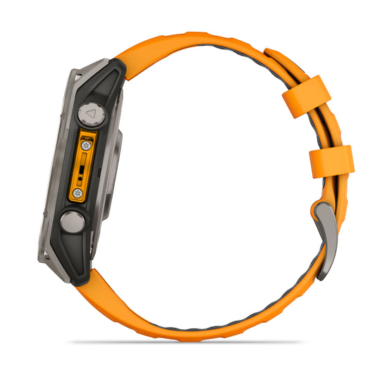 fenix 8 AMOLED Sapphire - 47 mm - Titanium with Spark Orange | Graphite Silicone Band