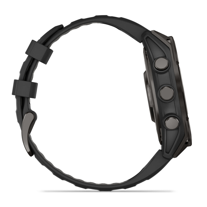 Load image into Gallery viewer, Fenix 8 AMOLED Sapphire - 47 mm - Carbon Gray DLC Titanium with Black | Pebble Gray Silicone Band
