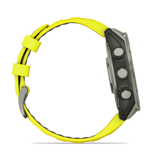 fenix 8 Solar Sapphire - 47 mm - Titanium with Amp Yellow | Graphite Silicone Band