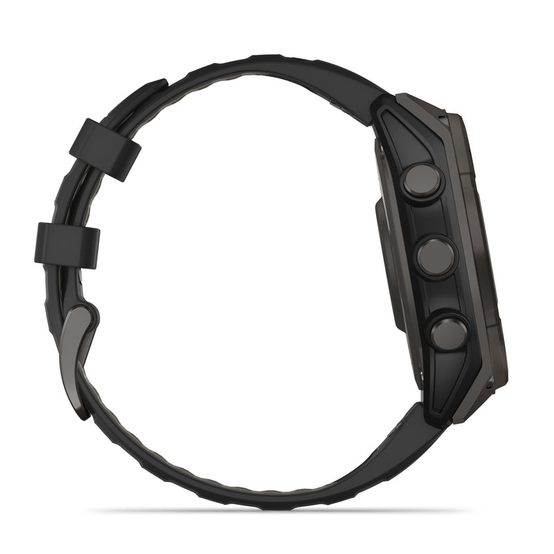 Load image into Gallery viewer, Fenix 8 Solar Sapphire - 47 mm - Carbon Gray DLC Titanium with Black | Pebble Gray Silicone Band
