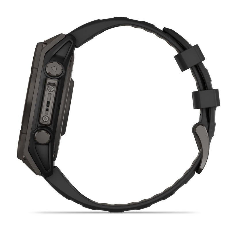 Load image into Gallery viewer, Fenix 8 Solar Sapphire - 47 mm - Carbon Gray DLC Titanium with Black | Pebble Gray Silicone Band
