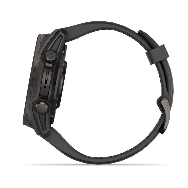 Load image into Gallery viewer, Fenix 8 AMOLED Sapphire - 43 mm - Carbon Gray DLC Titanium with Black | Pebble Gray Silicone
