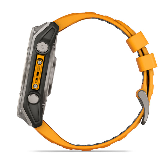 Fenix 8 AMOLED Sapphire - 51 mm - Titanium with Spark Orange | Graphite Silicone Band