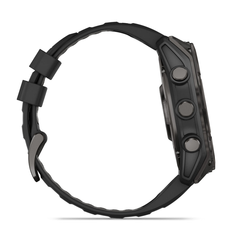 Load image into Gallery viewer, Fenix 8 AMOLED Sapphire - 51 mm - Carbon Gray DLC Titanium with Black | Pebble Gray Silicone Band
