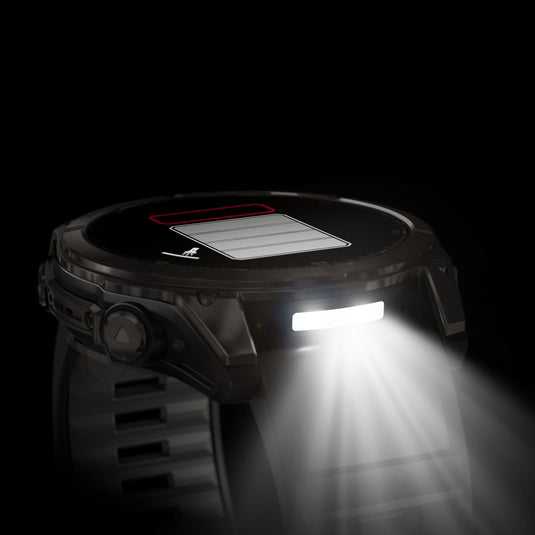 Fenix 8 AMOLED Sapphire - 51 mm - Carbon Gray DLC Titanium with Black | Pebble Gray Silicone Band