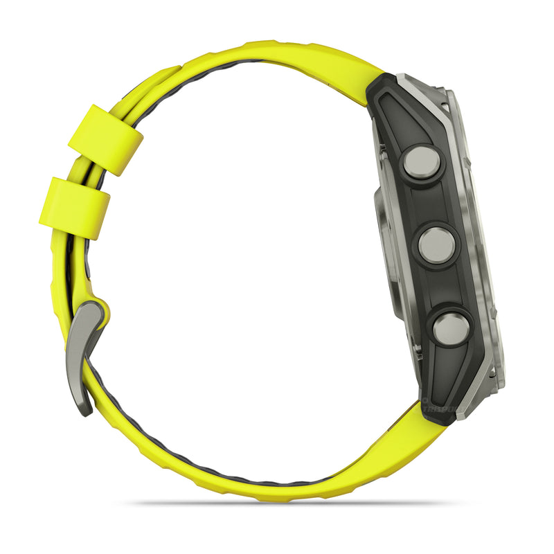 Load image into Gallery viewer, Fenix 8 Solar Sapphire - 51 mm - Titanium with Amp Yellow | Graphite Silicone Band
