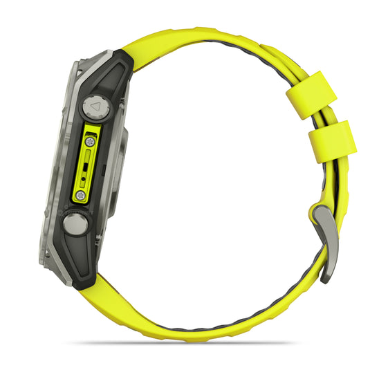 Fenix 8 Solar Sapphire - 51 mm - Titanium with Amp Yellow | Graphite Silicone Band