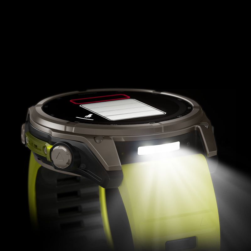 Load image into Gallery viewer, Fenix 8 Solar Sapphire - 51 mm - Titanium with Amp Yellow | Graphite Silicone Band
