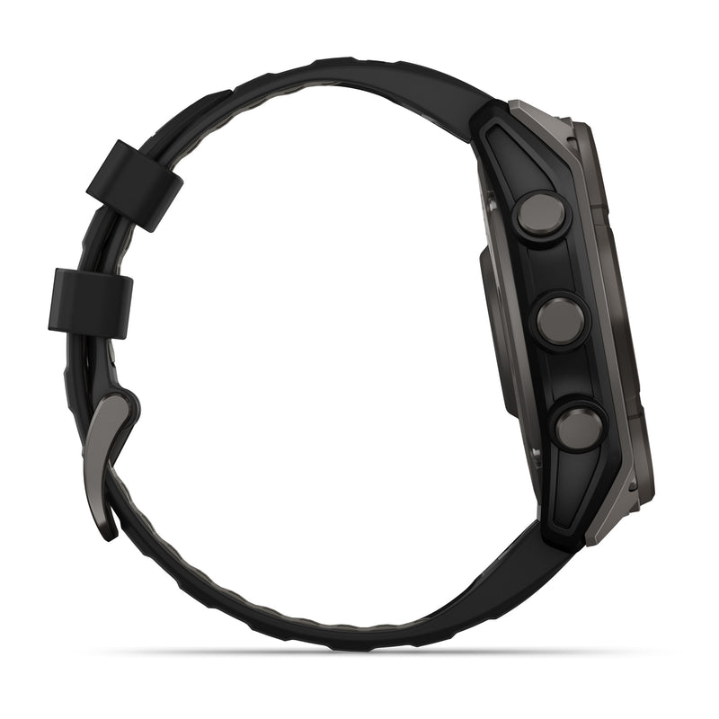 Load image into Gallery viewer, Fenix 8 Solar Sapphire - 51 mm - Carbon Gray DLC Titanium with Black | Pebble Gray Silicone Band
