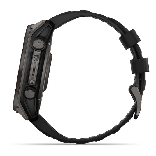 Fenix 8 Solar Sapphire - 51 mm - Carbon Gray DLC Titanium with Black | Pebble Gray Silicone Band