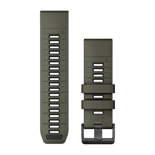 Curea silicon - QuickFit 26 watch band - Olive drab | Black Silicone