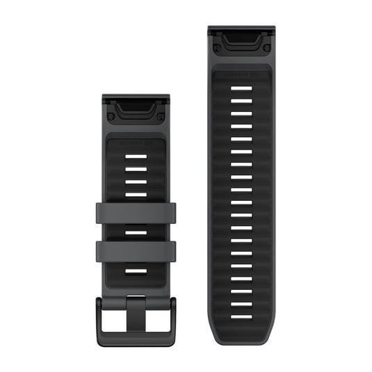 Curea silicon - QuickFit 26 watch band - Slaye gray | Black Silicone