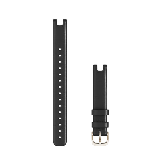 Curea piele - Lily - 14 mm - black/cream gold hardware - L