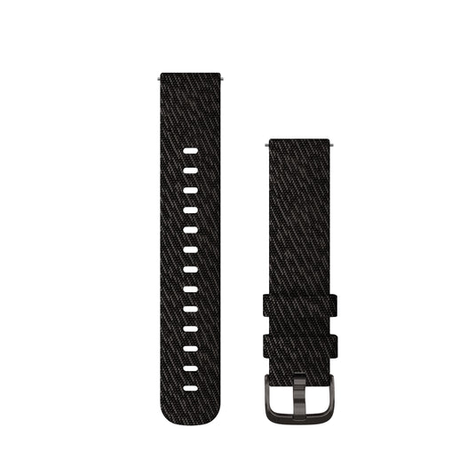 Curea nailon - Quick Release 20 - negru-gri cu elemente metalice gri