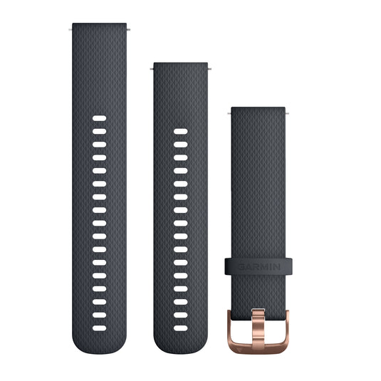 Curea silicon - Quick Release 20 - Granite Blue Silicone - Rose Gold