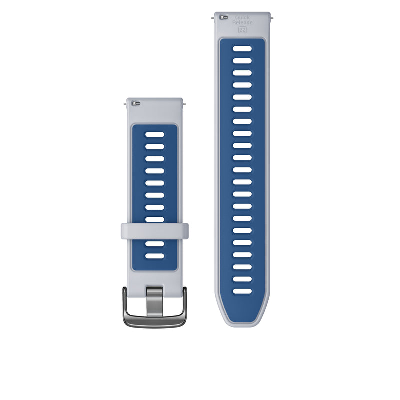 Load image into Gallery viewer, Curea silicon - Quick Release 22 - Whitestone/Powder Grey cu carcasa argintie
