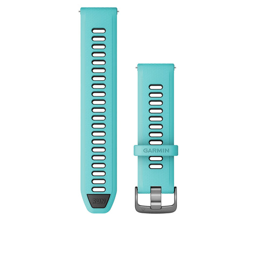 Curea silicon - Quick Release 22 - Aqua/Neagra cu carcasa argintie