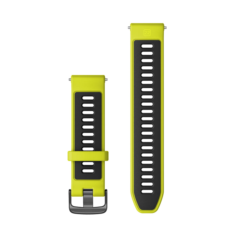 Încărcați imaginea în vizualizatorul Galerie, Curea silicon 22mm - pentru Forerunner - Amp Yellow/Neagra cu carcasa argintie

