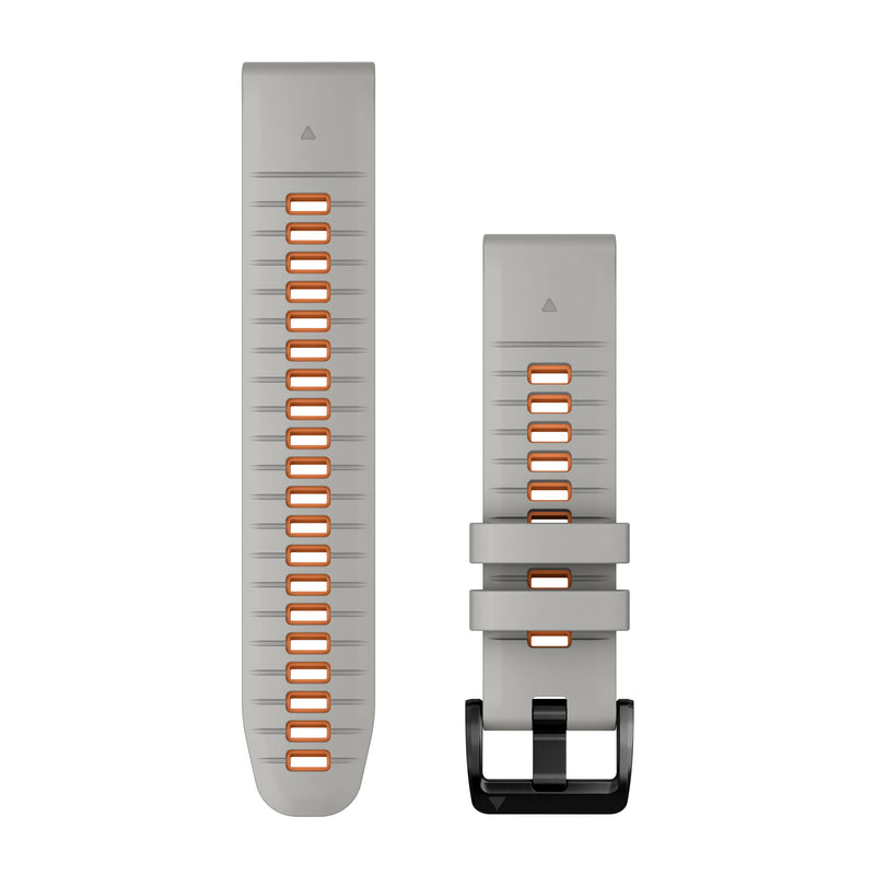 Load image into Gallery viewer, Curea silicon - QuickFit 22 watch band - Fog Gray | Ember Orange
