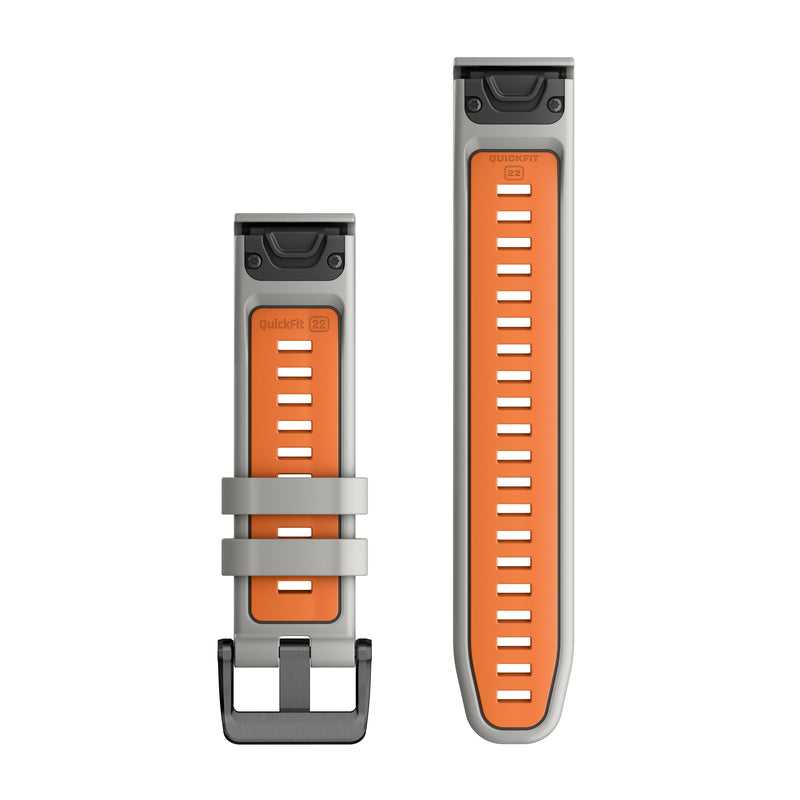 Load image into Gallery viewer, Curea silicon - QuickFit 22 watch band - Fog Gray | Ember Orange

