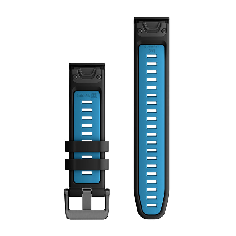 Încărcați imaginea în vizualizatorul Galerie, Curea silicon - QuickFit 22 watch band - Silicon Black | Cirrus Blue
