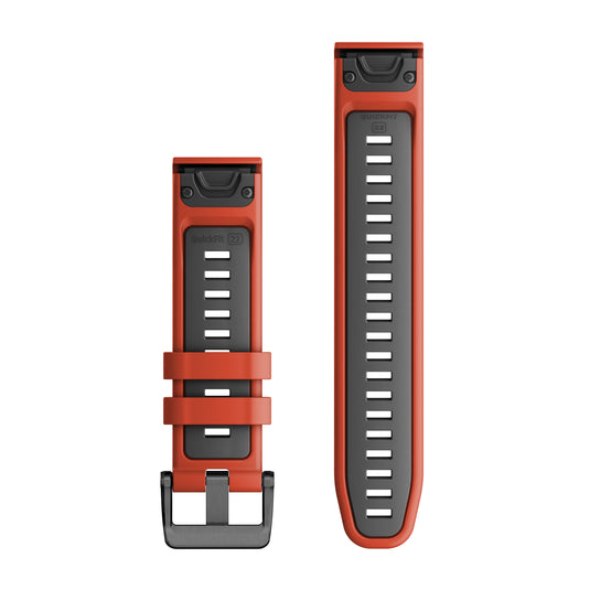 Curea silicon - QuickFit 22 watch band - Flame Red | Graphite