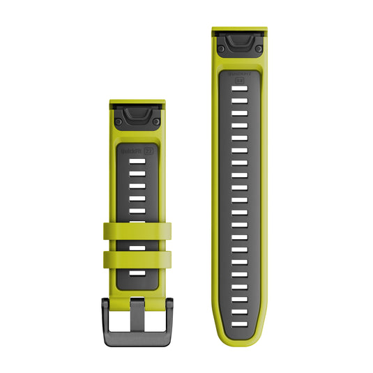 Curea silicon - QuickFit 22 watch band - Electric Lime | Graphite