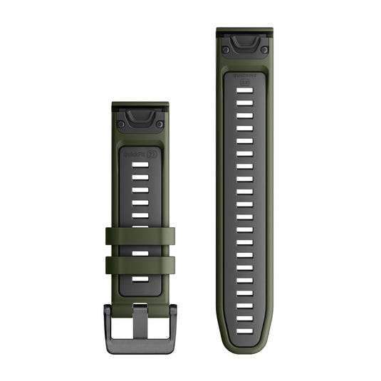 Curea silicon - QuickFit 22 watch band - Moss | Graphite
